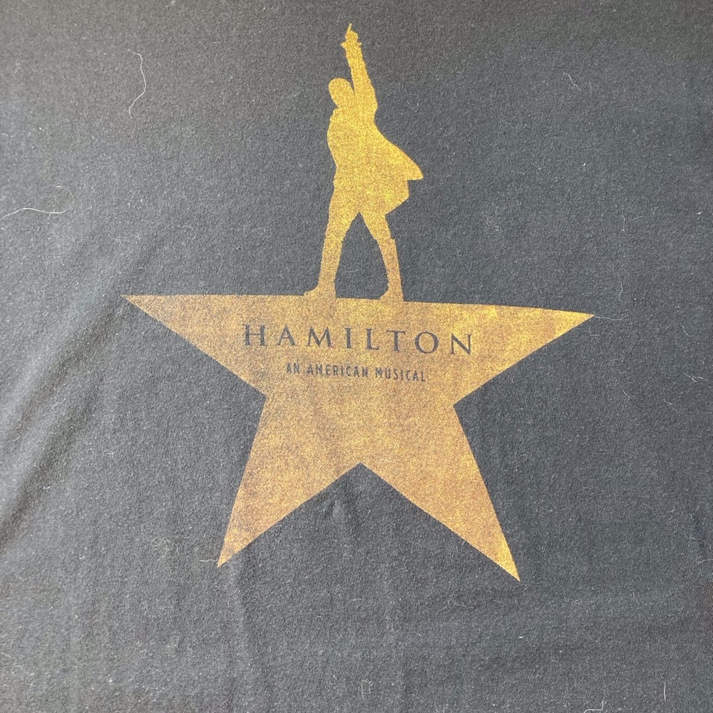 Hamilton Broadway Musical Gold Star Graphic T‑Shirt Large Black Tee Unisex - Picture 3 of 9